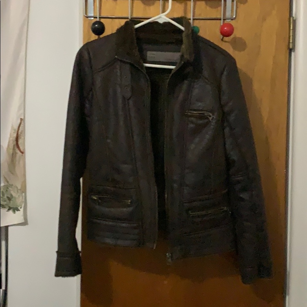 Vintage fur lined coat Zara